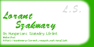 lorant szakmary business card
